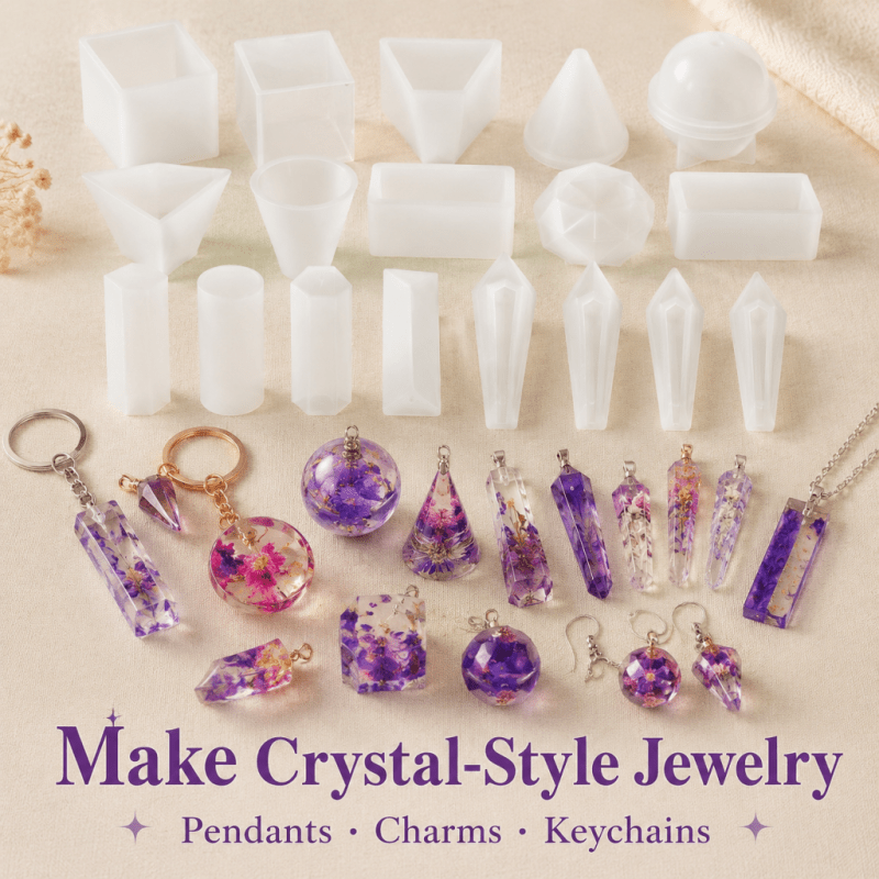 15pcs Crystal Resin Silicone M - Resin Jewelry Kit ulasan dan harga